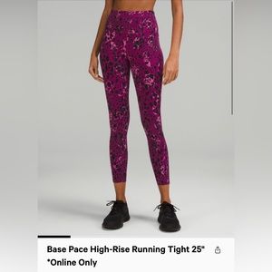 💕Lululemon Base Pace Running tight 25” size 6 💓